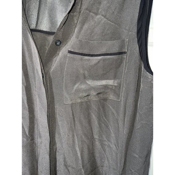 All Saints Danika Tunic 100% Silk Dress Size 10 Brown Button Up - Picture 8 of 15